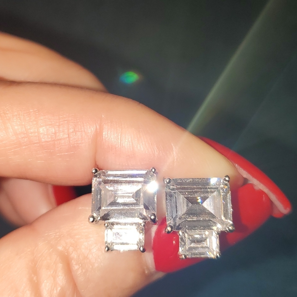 Swarovski cubic zirconia stud earrings